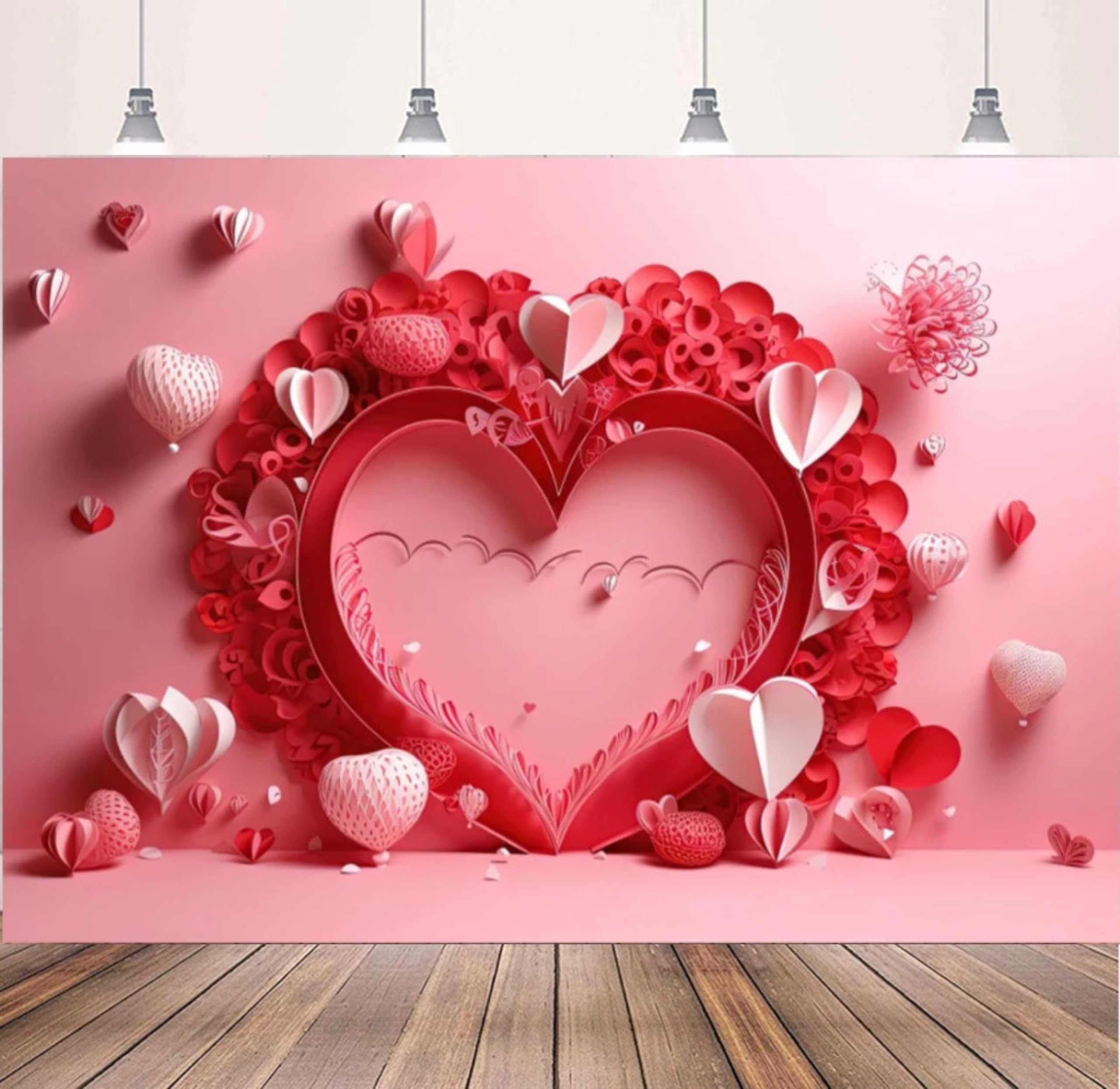 Amazon | 2月14日 バレンタインデー 写真撮影用背景幕 ロマンチックな